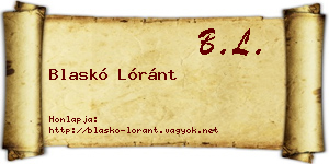 Blaskó Lóránt névjegykártya