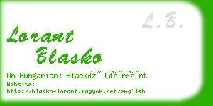 lorant blasko business card
