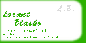 lorant blasko business card